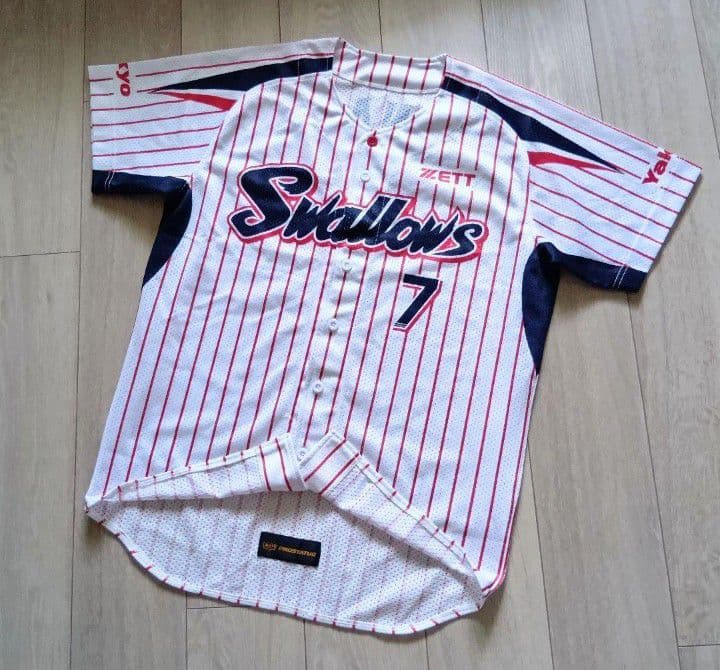 【当時物】ヤクルト　スワローズ　田中　ホーム　ユニフォーム　ゼット　フリー