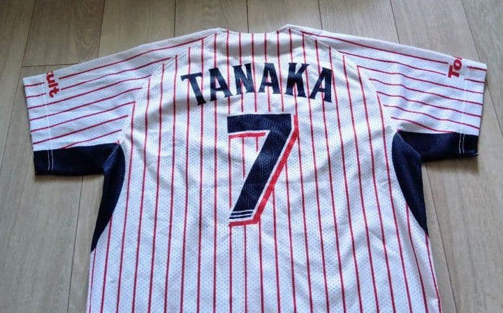 【当時物】ヤクルト　スワローズ　田中　ホーム　ユニフォーム　ゼット　フリー
