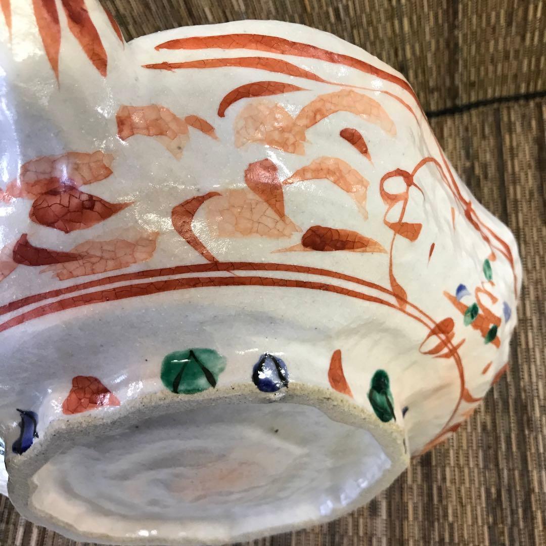 ★ 新品　作家作品　手描き赤絵　片口　大鉢