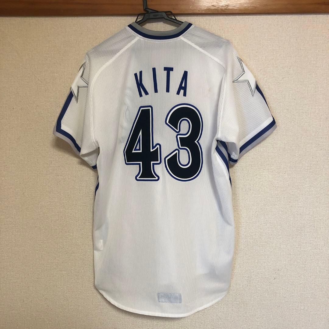 横浜ベイスターズ ハイクオリティーユニフォーム 北 篤 43 サインキャップ