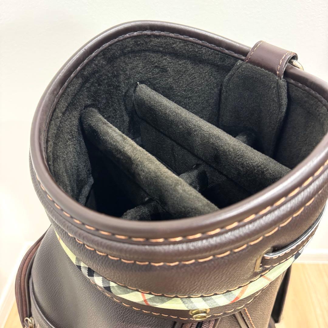 【希少廃盤】 BURBERRY バーバリー ブラウンレザー キャディバッグ