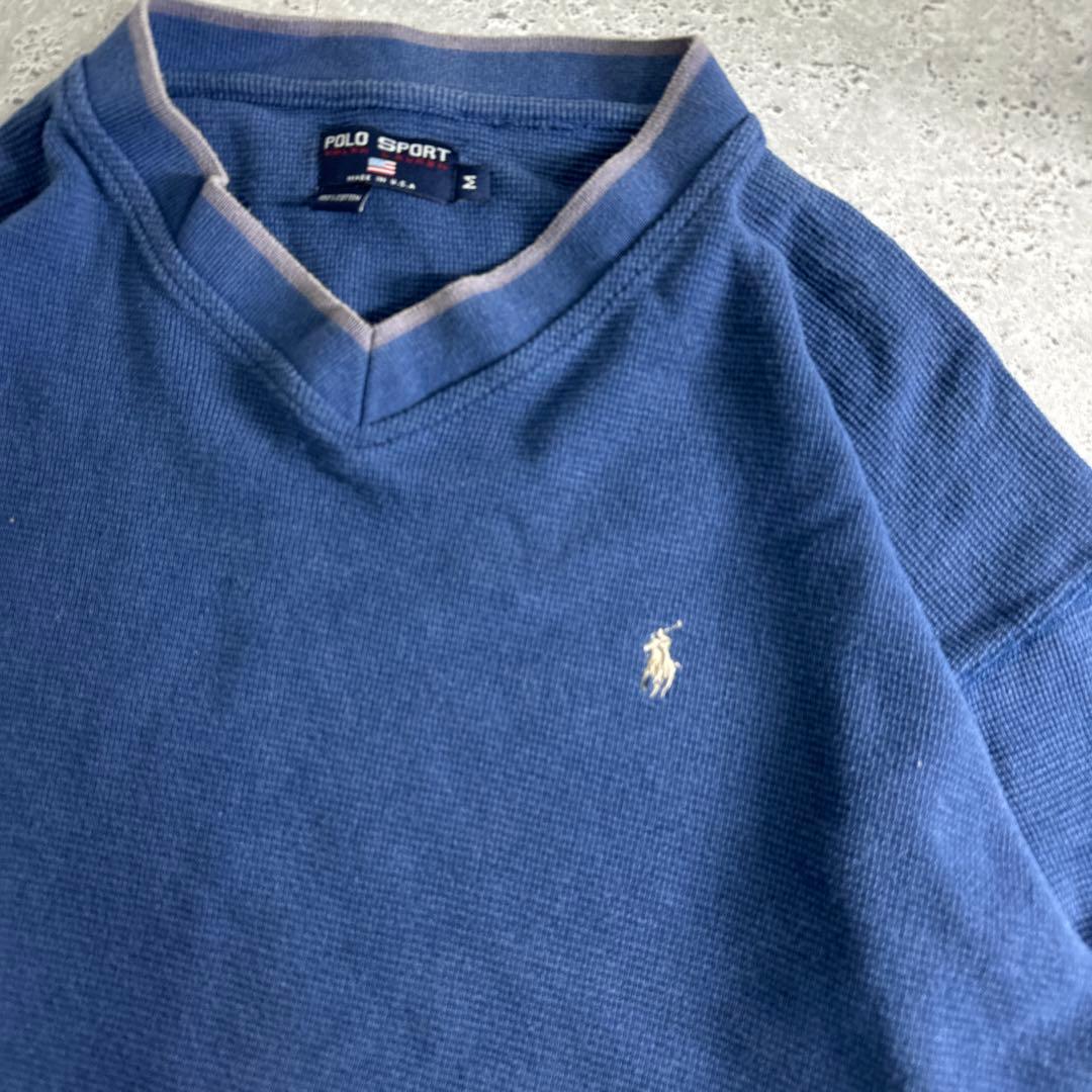 ポロスポーツ polo sport ワッフルセーター ロンT ネイビー M