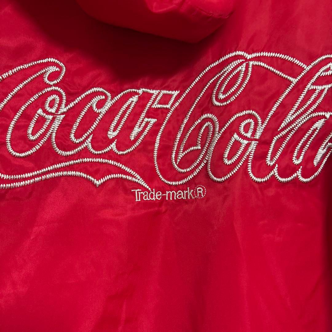 Coca-Cola フード付きロングコート レッド