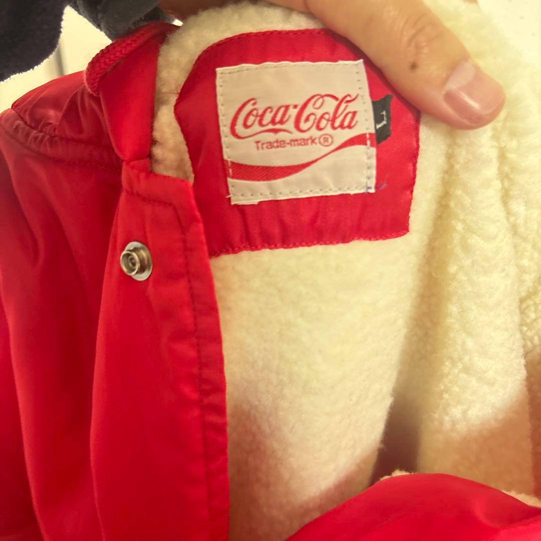 Coca-Cola フード付きロングコート レッド
