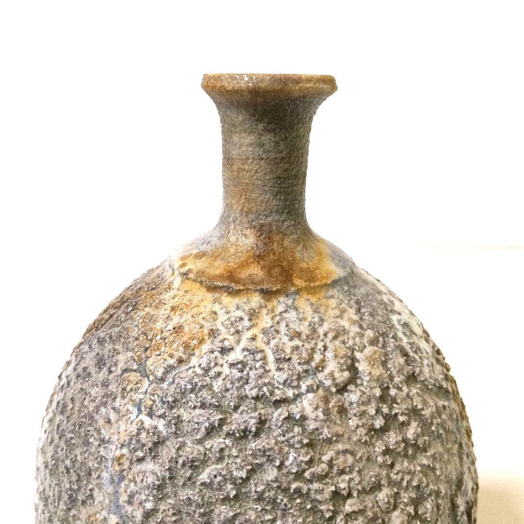 越前焼 塩越窯 白越不朝 裂久 花瓶 花生 花入 花器 共箱 共布 栞