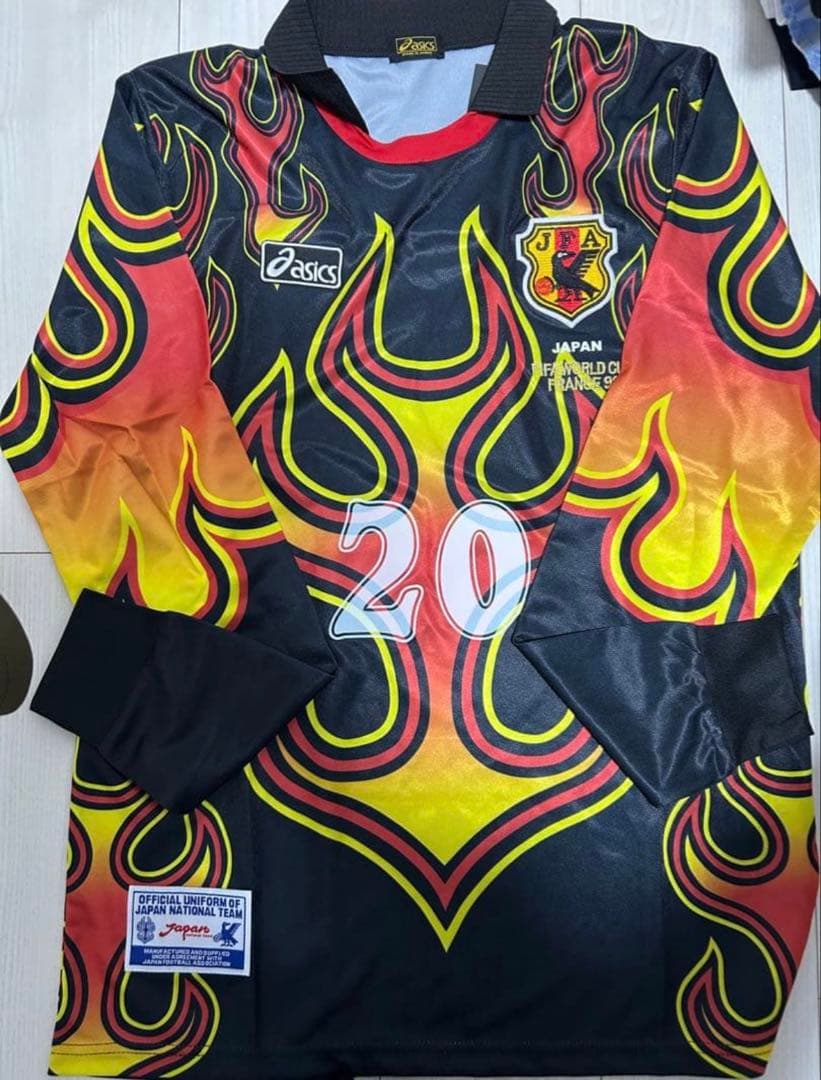 日本代表 川口能活 1998 W杯　GK 炎 ユニフォーム キーパー　L