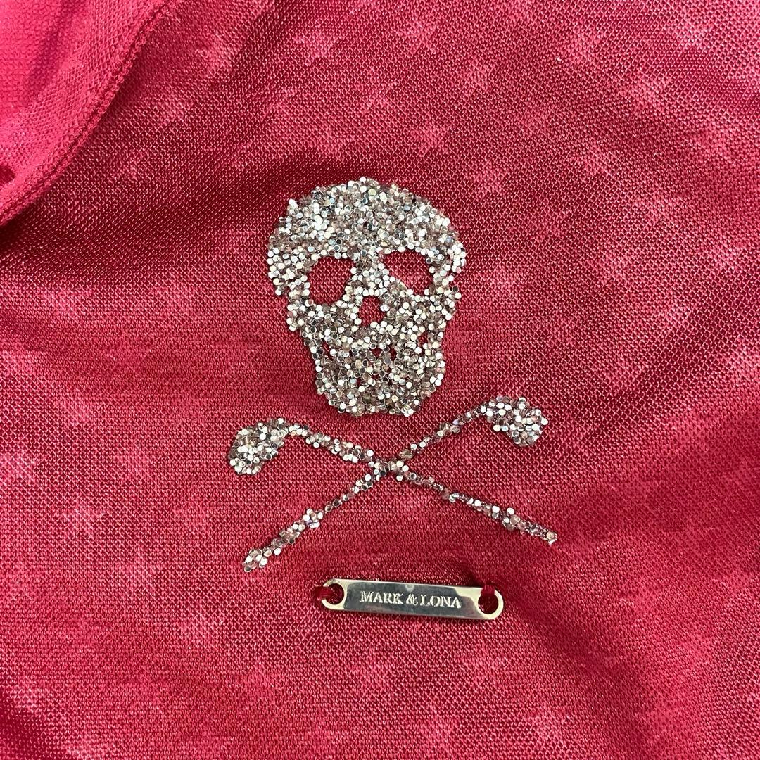 良品 MARK & LONA メンズポロシャツ レッド Lサイズ　ラメスカル