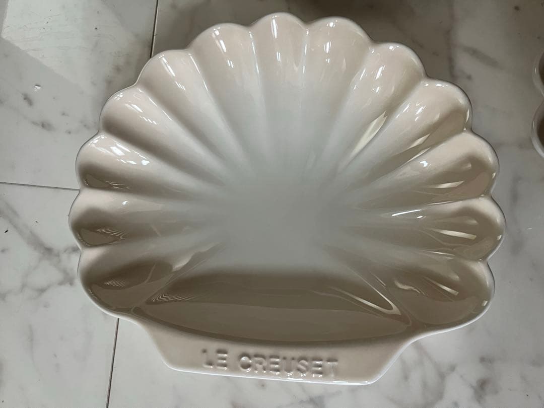 LE CREUSET ★コキール、シェル、貝殻型皿ペア、大2枚セット ★メレンゲ