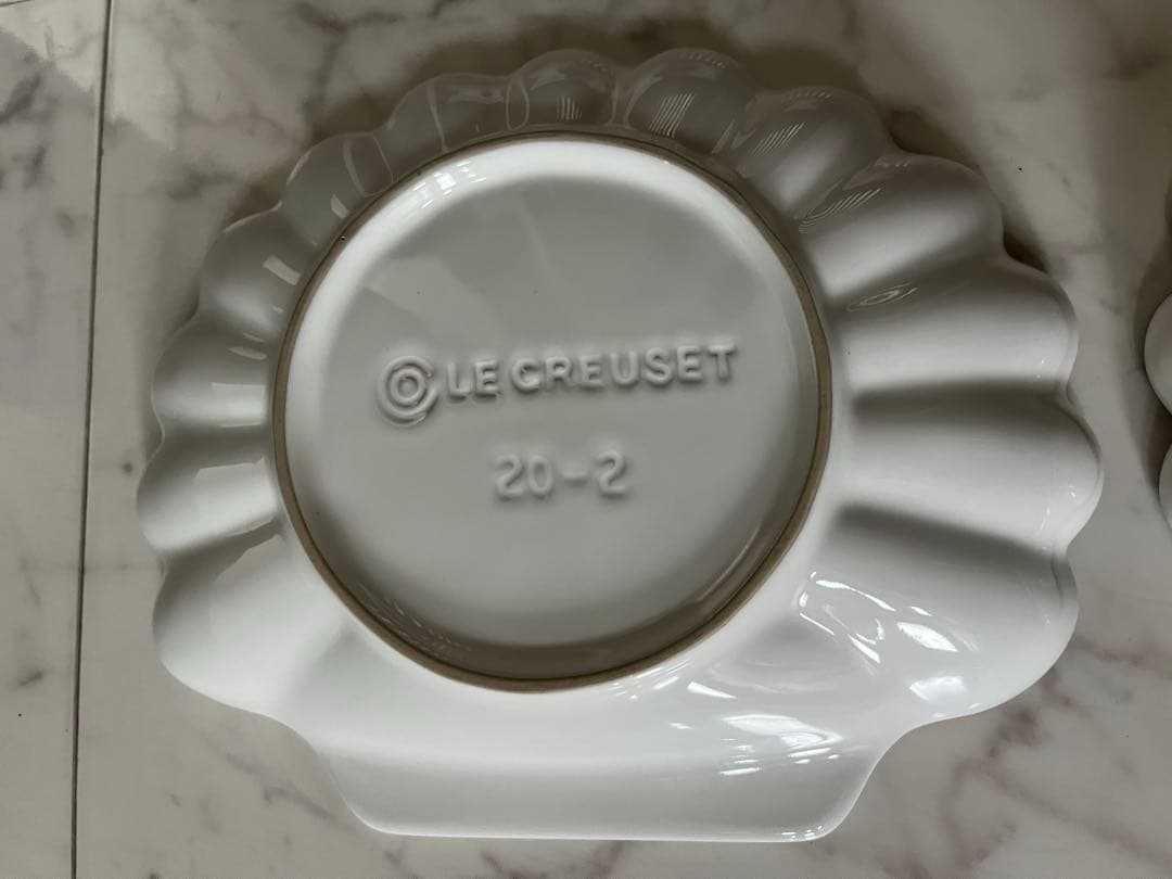 LE CREUSET ★コキール、シェル、貝殻型皿ペア、大2枚セット ★メレンゲ