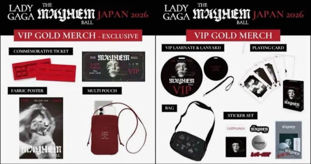 Lady Gaga The Mayhem Ball VIP Gold グッズ