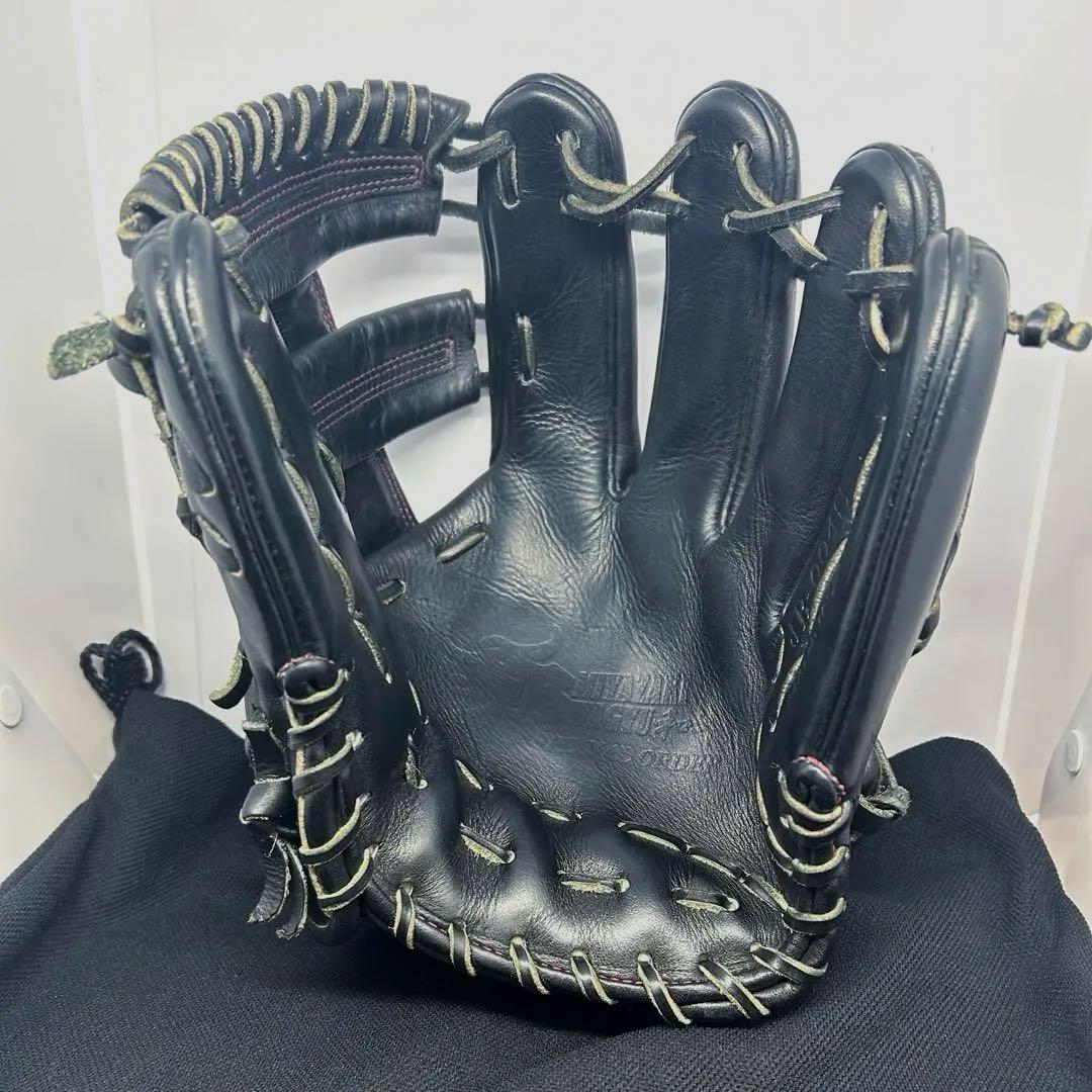 【即戦力美品】和牛JB 硬式内野手用グローブJB004S ブラック　中古美品