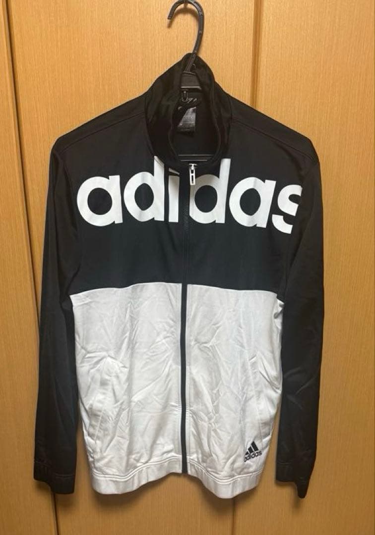 adidas ジャージ上下セット ブラック/ホワイト 2XOサイズ