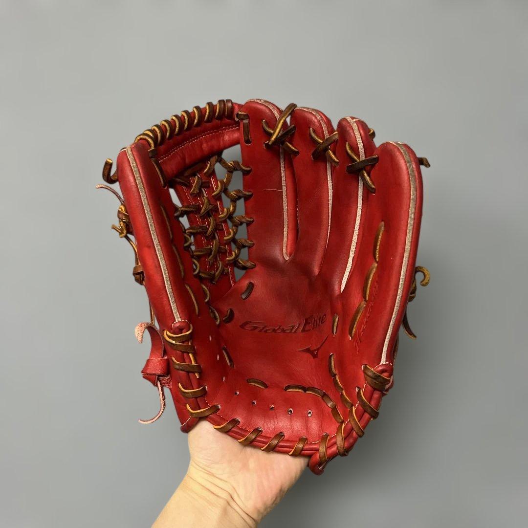 1334 ミズノ グローバルエリート 型抜群 極美品 軟式 外野手用グローブ