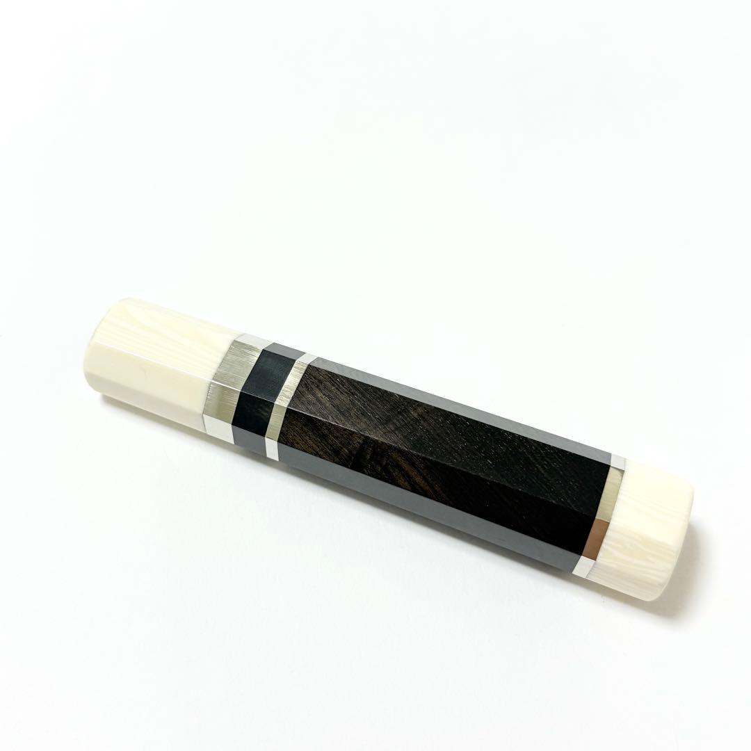 三段銀巻 人工象牙 薄刃7寸 黒檀 八角柄 薄刃210 包丁の柄 ハンドル