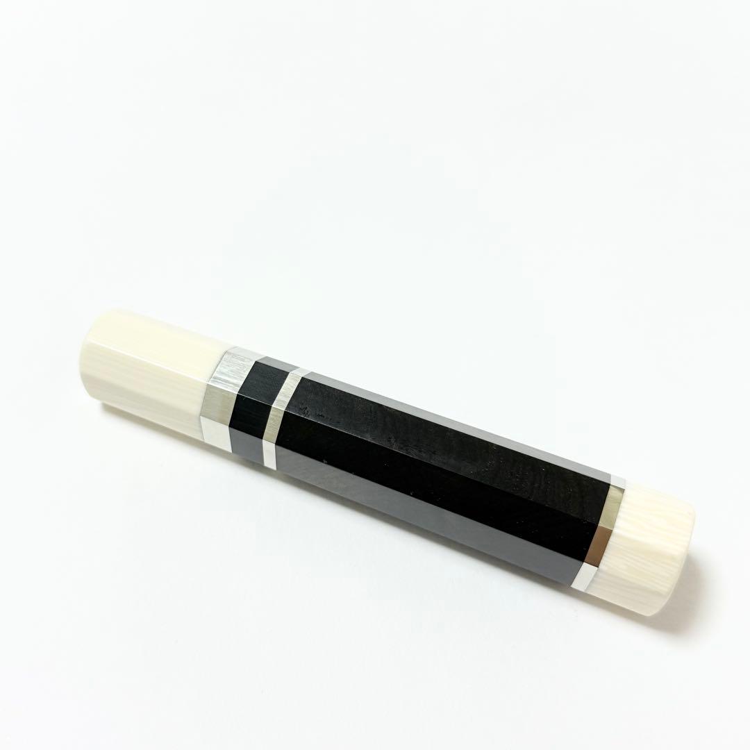 三段銀巻 人工象牙 薄刃7寸 黒檀 八角柄 薄刃210 包丁の柄 ハンドル