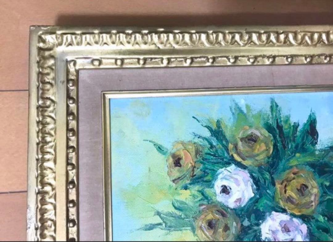 再値下げ❗️一点物❣️肉筆原画　油絵　静物　花