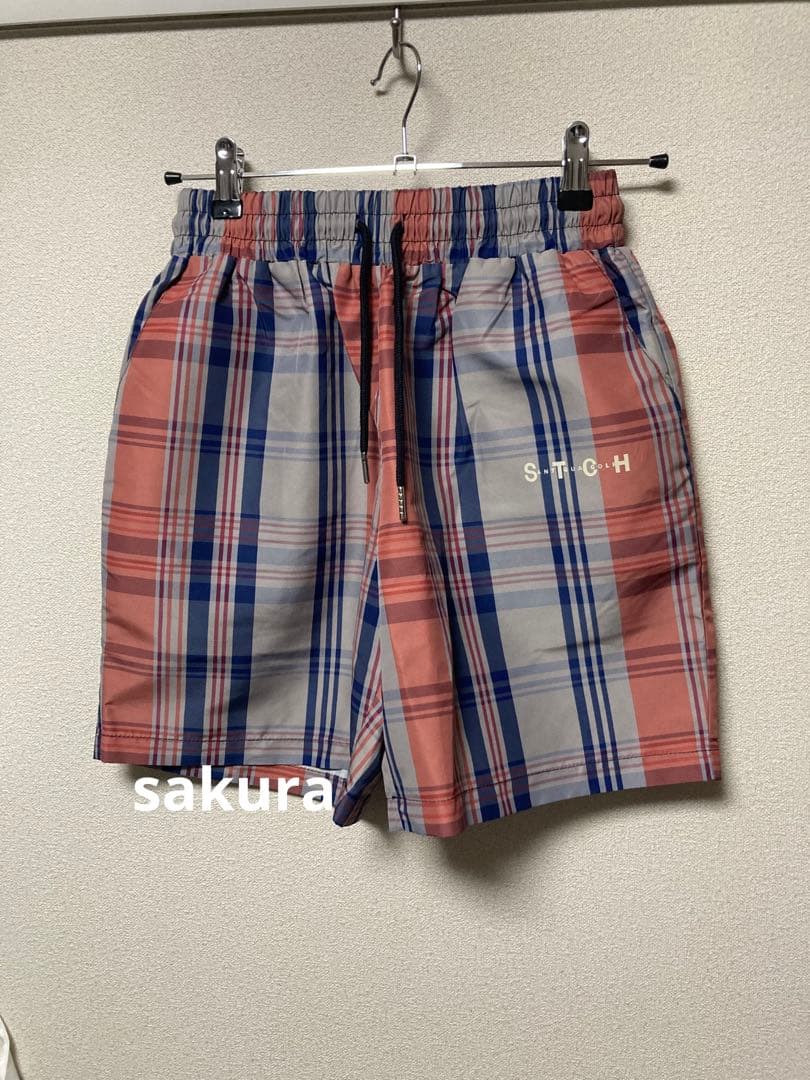 美品＊ANTIQUA GOLF × STCH＊チェック柄ハーフパンツユニセックス