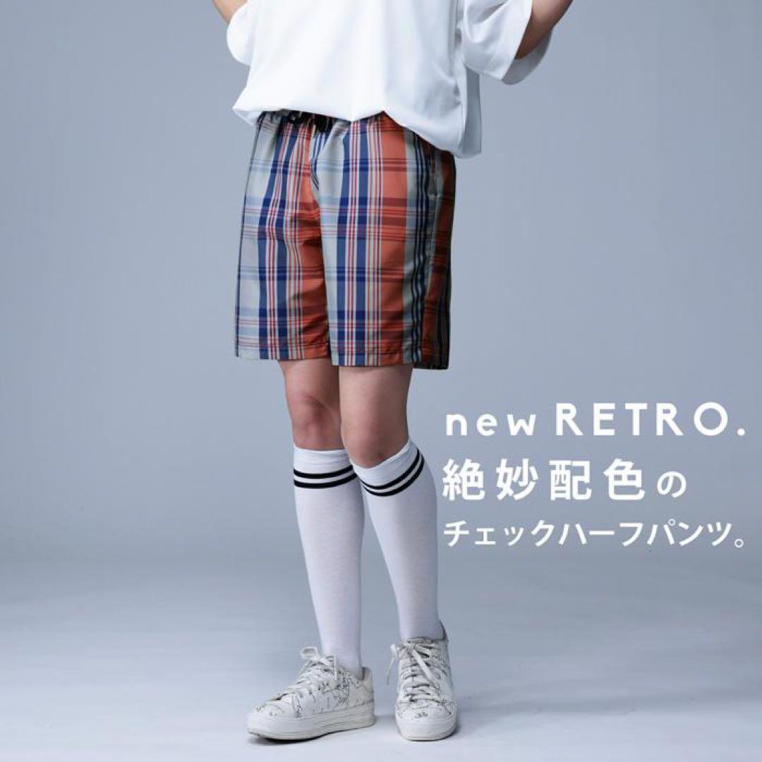 美品＊ANTIQUA GOLF × STCH＊チェック柄ハーフパンツユニセックス