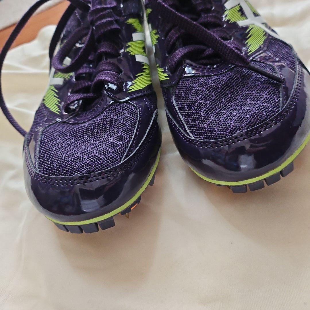 【24cm】ASICSエフォート 陸上競技用スパイクシューズ 紫/緑