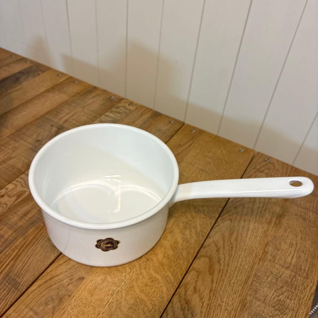 新品 月兎印 ソースパン 16cm ホワイト