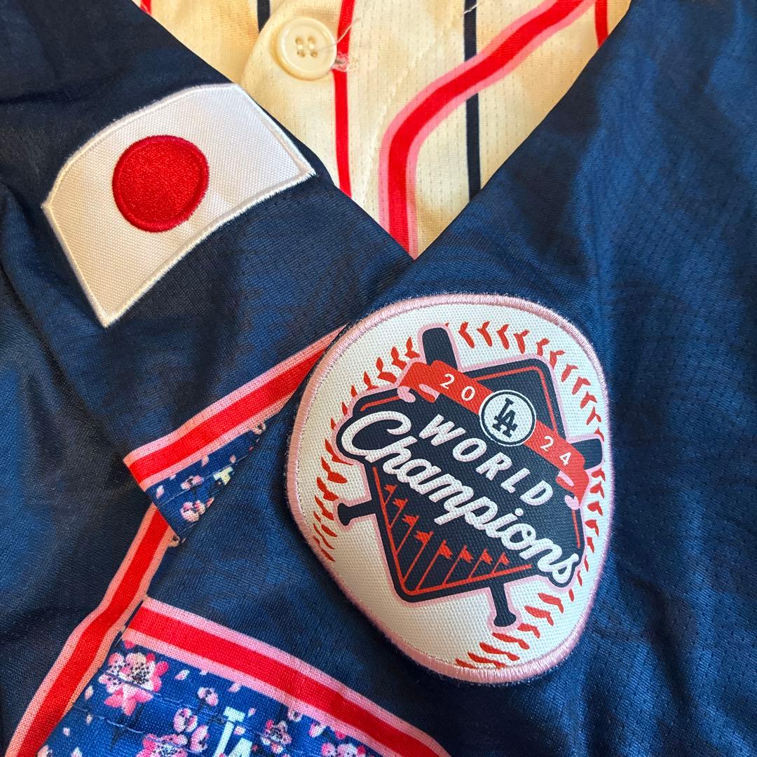 ドジャースDodgers 大谷ユニフォーム M ジャパニーズヘリテージナイト②