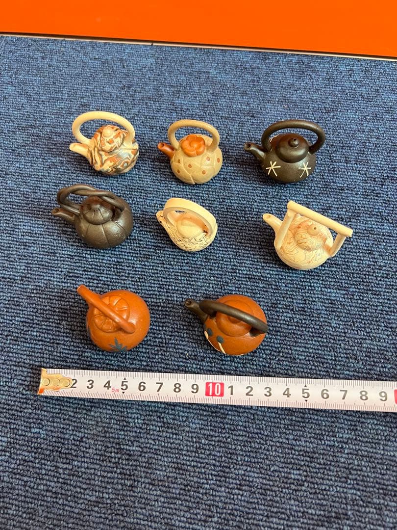 1135 急須　ミニチュア　8客　中国茶器　木箱付き