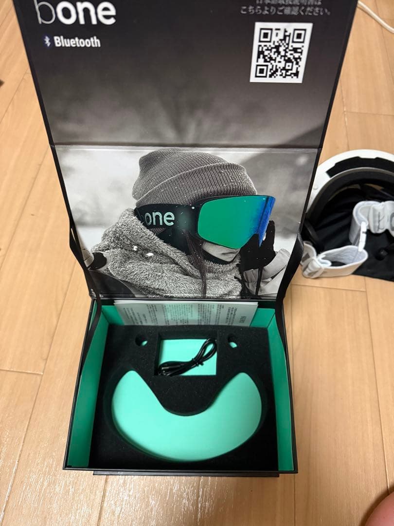 bone 骨伝導イヤホン搭載 スノーゴーグル 使用1回