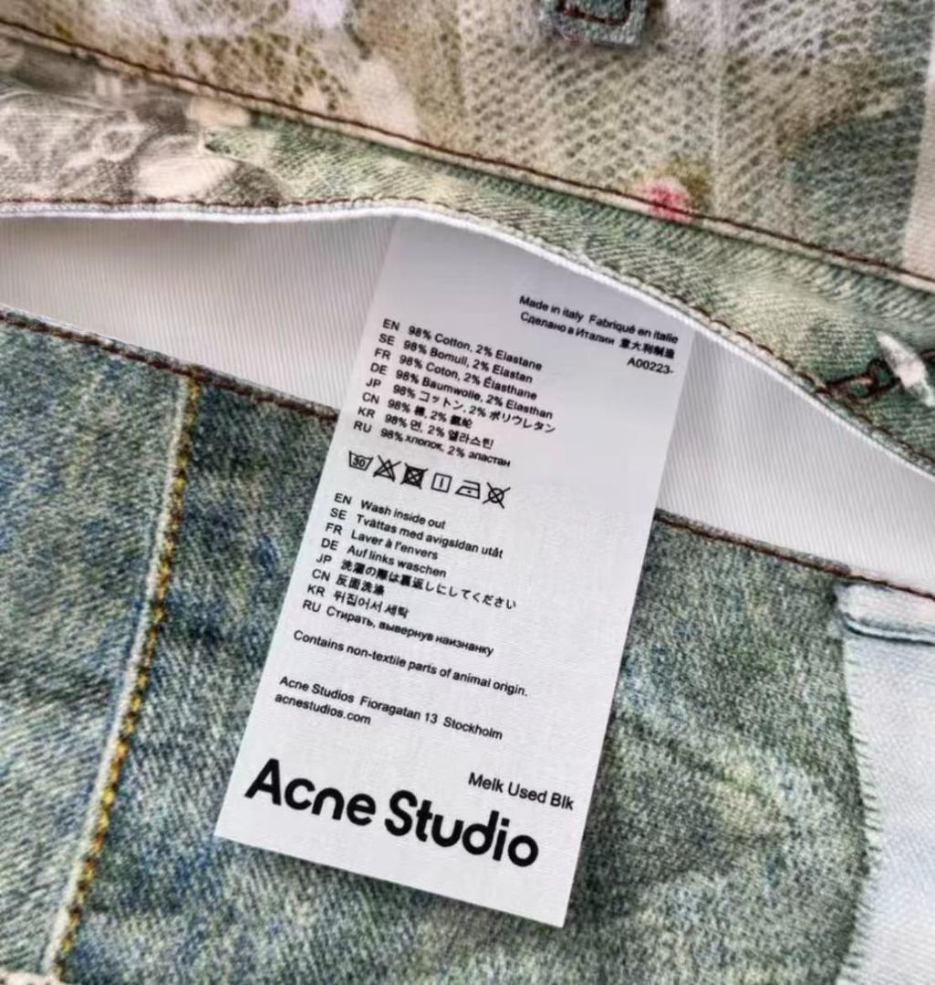 Acne Studios デニム風プリント トートバッグ