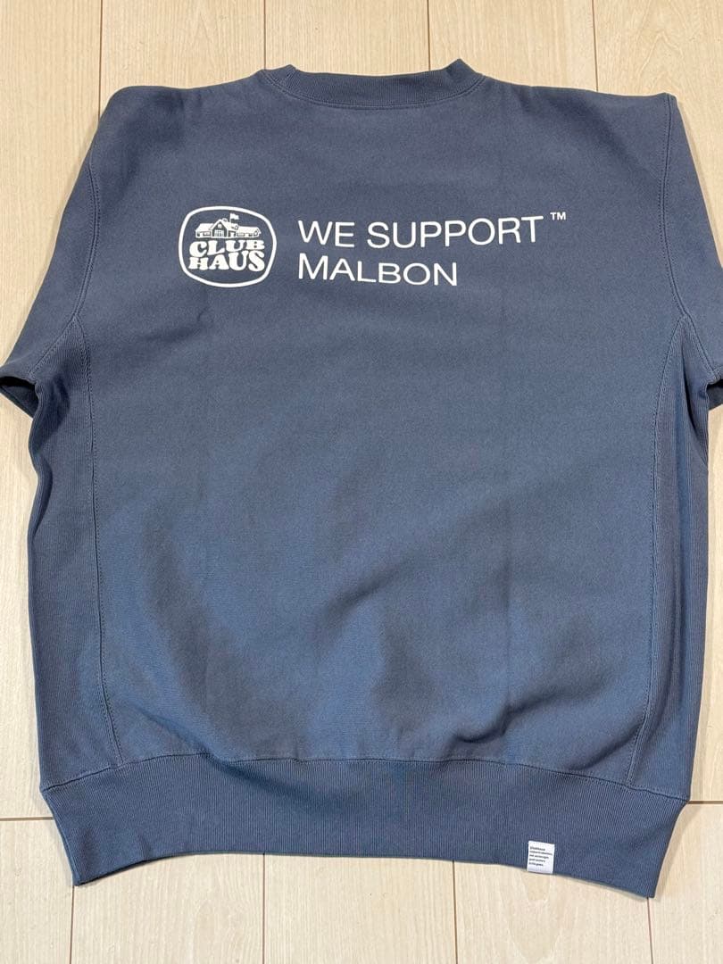 【未使用XL】CLUBHAUS×MALBONコラボ　スウェット　ブルーグレイ