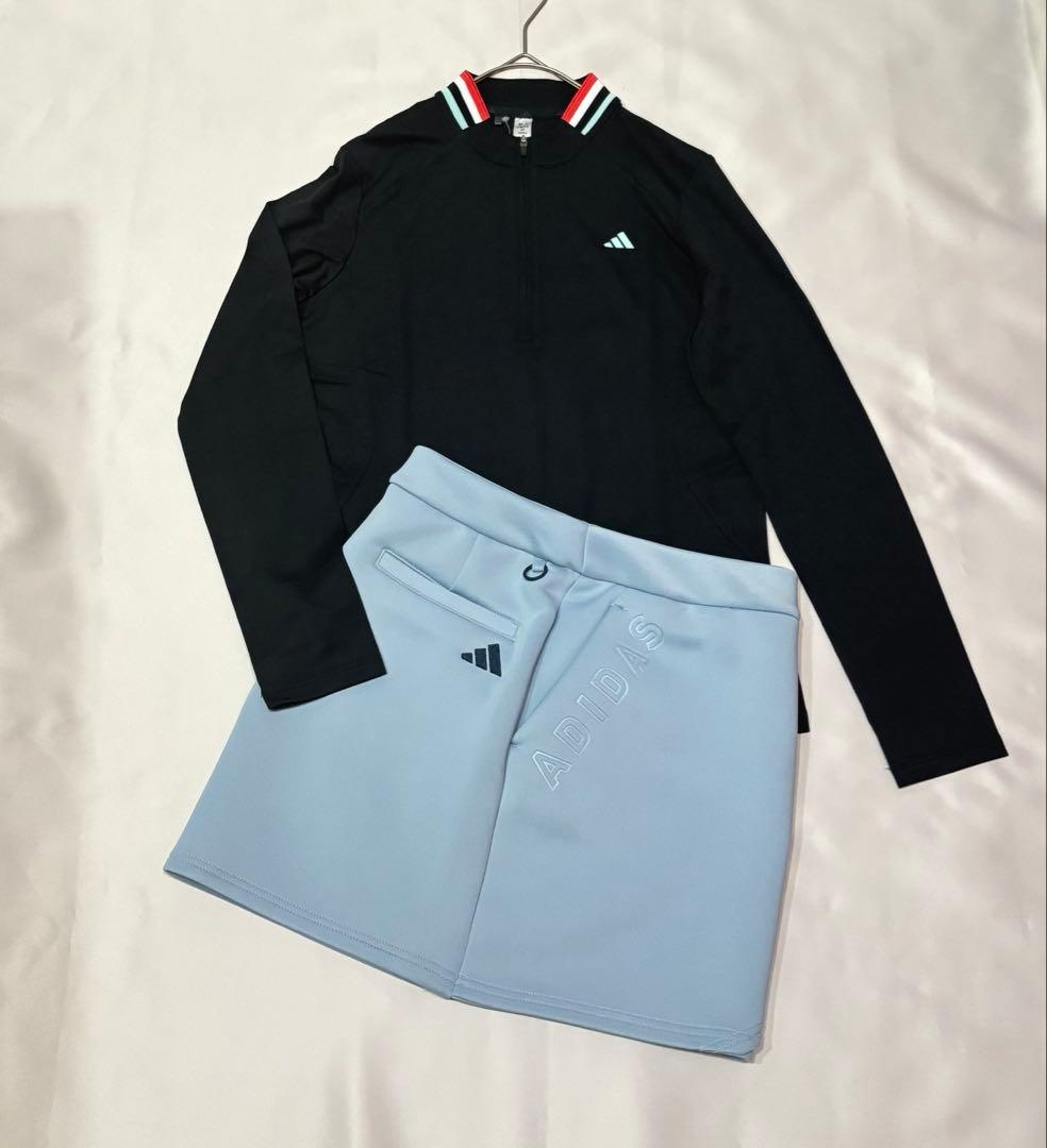 新品adidasゴルフ　ハーフジップポロシャツ　ダンボールニットセットアップ