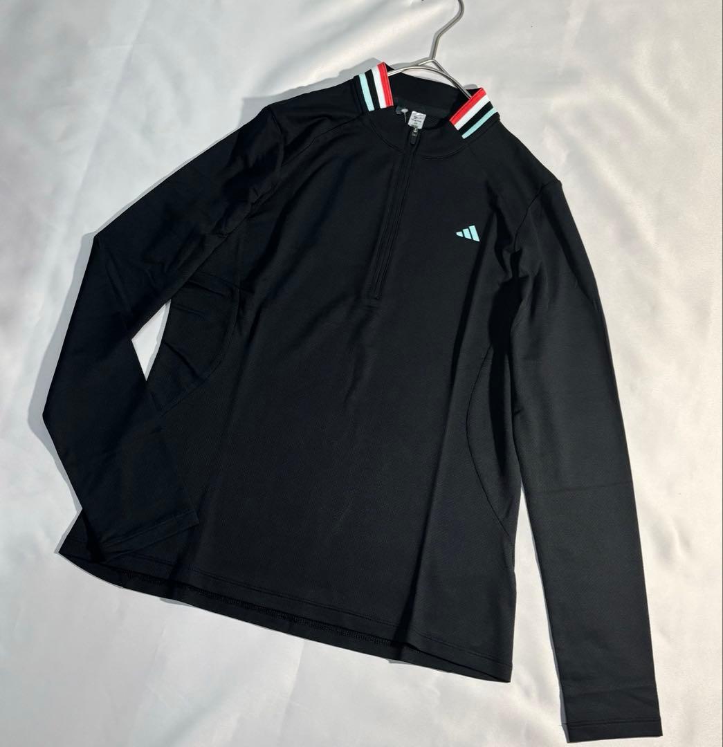 新品adidasゴルフ　ハーフジップポロシャツ　ダンボールニットセットアップ