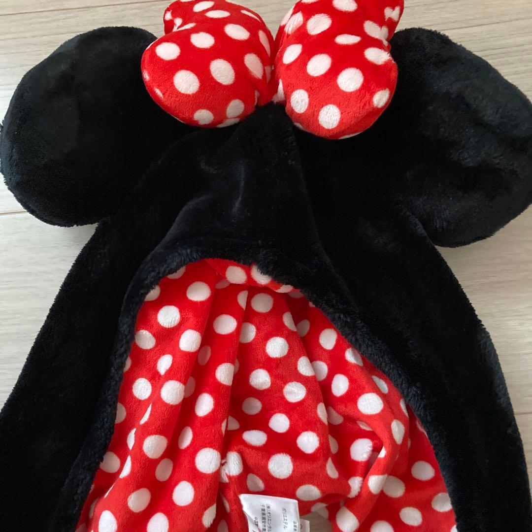 ディズニー　ミニーちゃん　マフラーファンキャップ　手袋つき