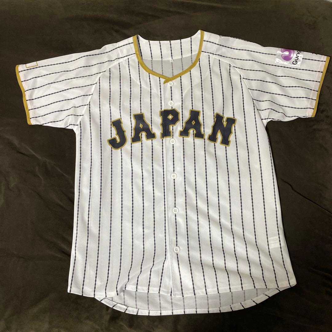 【美品】MIZUNO 野球 日本代表 侍ジャパン ユニフォーム WBC 白金 L