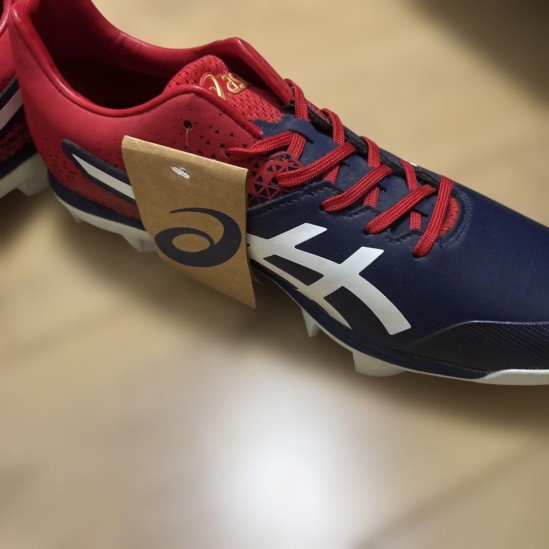 R*様 野球　日本代表　WBC asics スパイク ネイビー/レッド　タグ付き