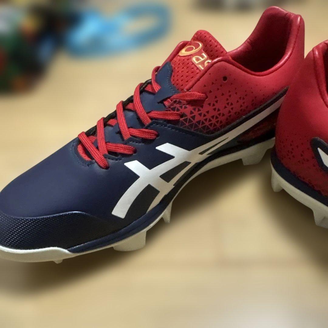 R*様 野球　日本代表　WBC asics スパイク ネイビー/レッド　タグ付き