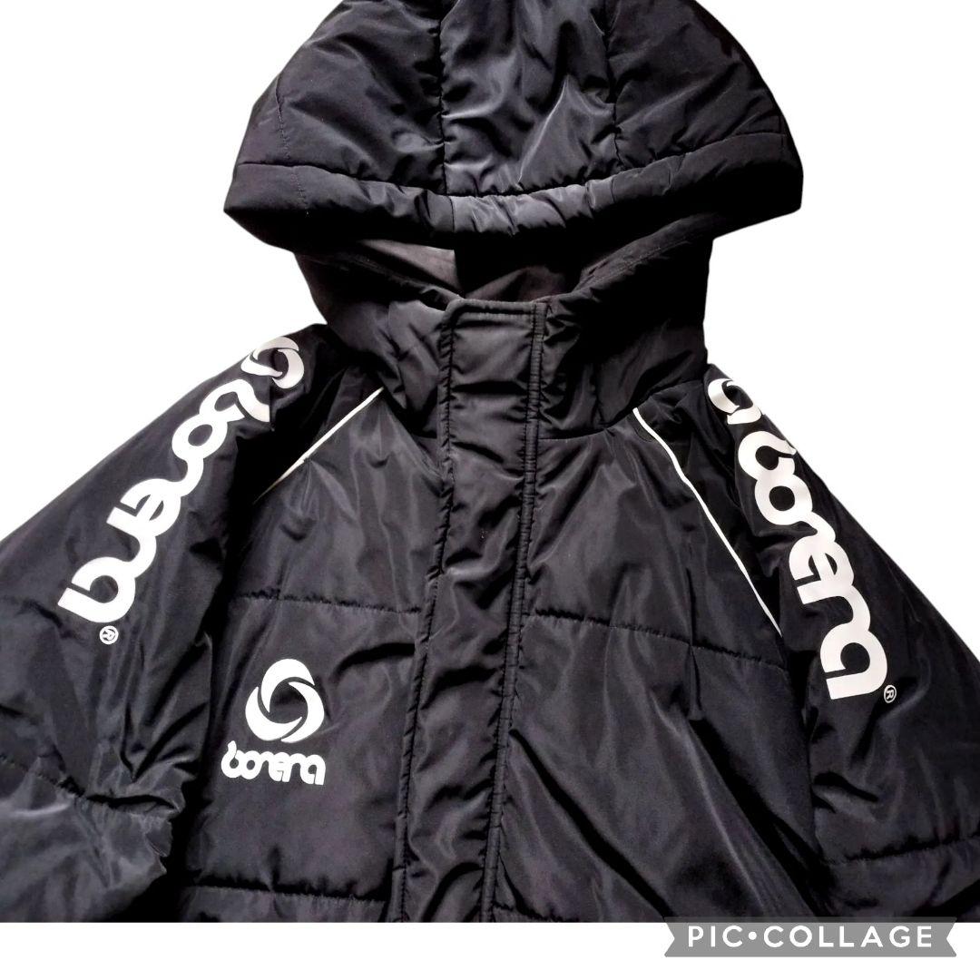 美品 ボネーラ XL 黒 中綿 ロングベンチコート 防寒 BC013 サッカー