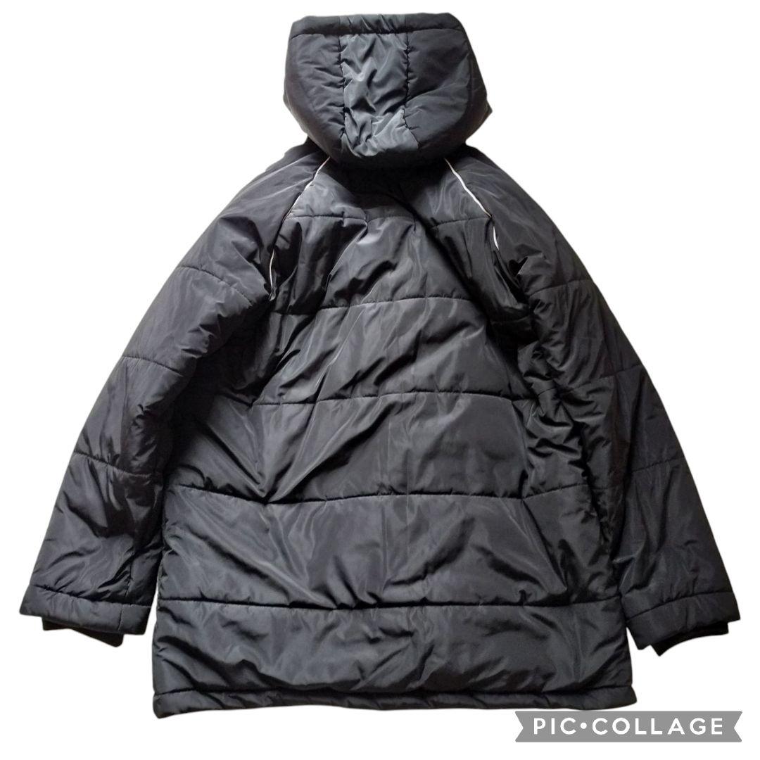 美品 ボネーラ XL 黒 中綿 ロングベンチコート 防寒 BC013 サッカー