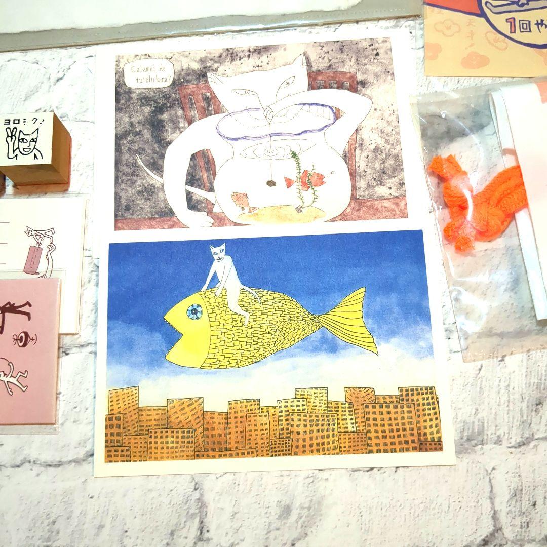 【3月頃迄★まとめ大特価】山口マオ版画（シルクスクリーン）豆本、はんこ、ハガキ他