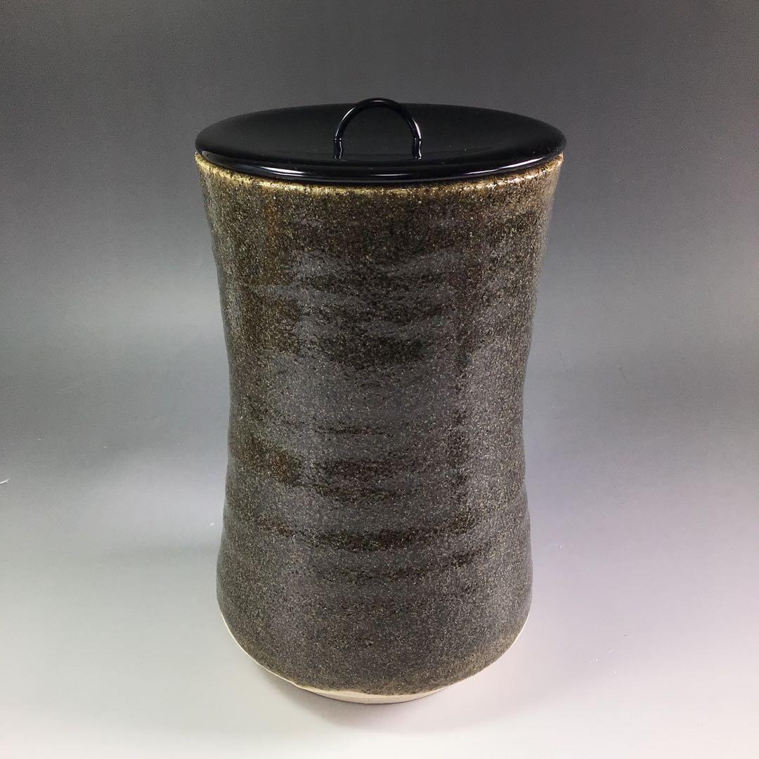 Ｐ９１９　水指　『高垣帰泥造』『於丹沢寄』『胴締水指』　共箱　茶道具