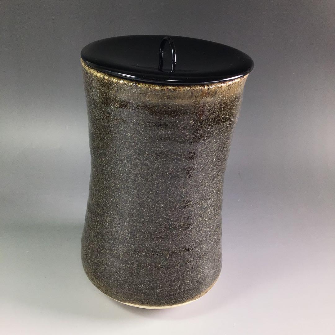 Ｐ９１９　水指　『高垣帰泥造』『於丹沢寄』『胴締水指』　共箱　茶道具