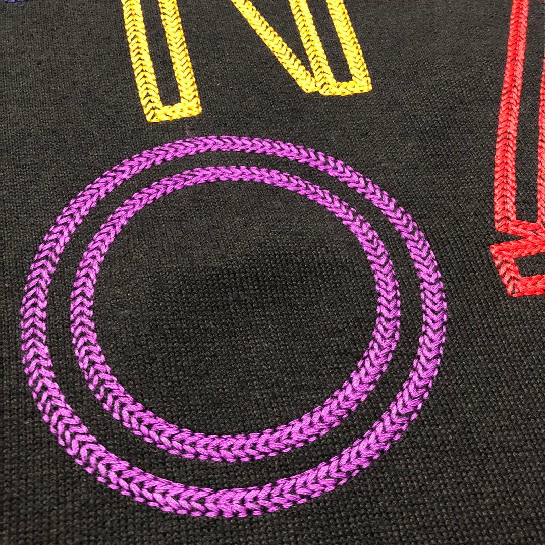 希少 日本製 KENZO GOLF マルチカラー 刺繍ロゴ ニット 黒 90s