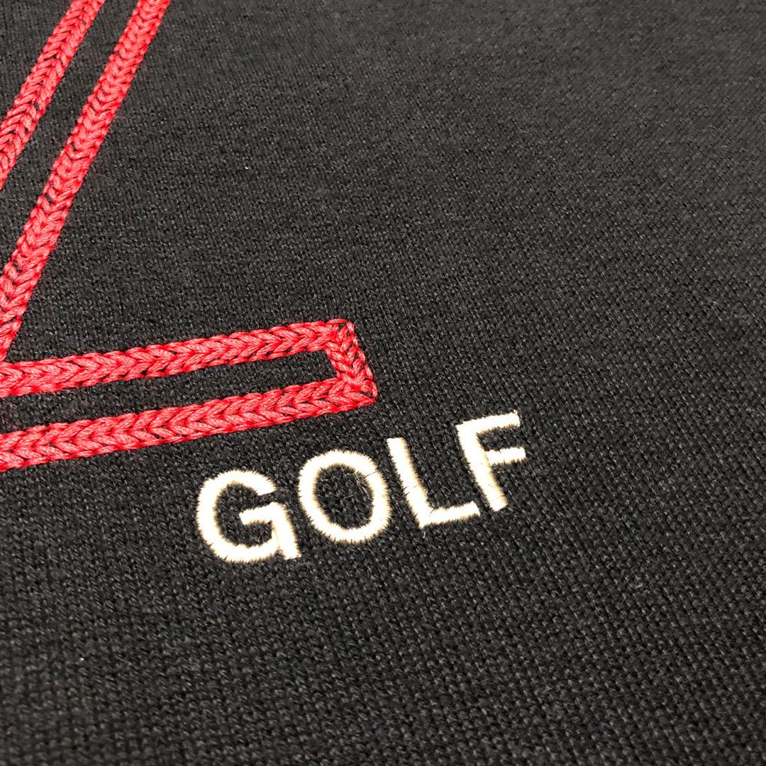 希少 日本製 KENZO GOLF マルチカラー 刺繍ロゴ ニット 黒 90s