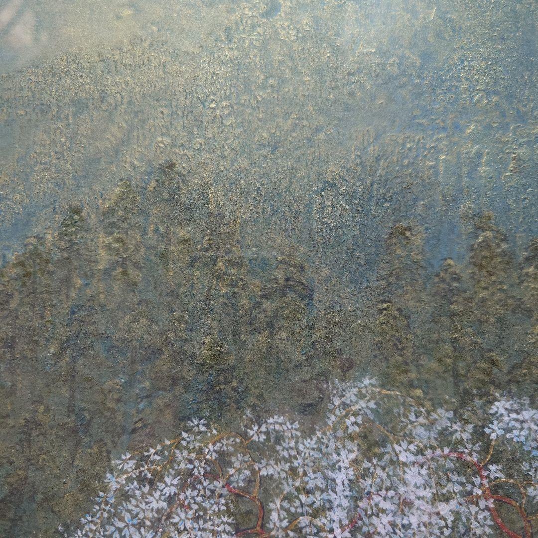 枝垂れ（しだれ）桜　 俊治　華やかな金と桜の色で描いた美しい日本画　絵画