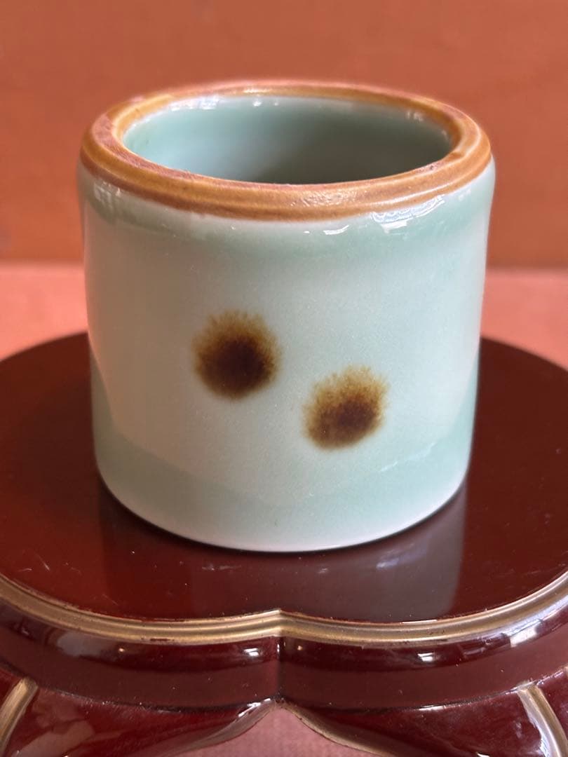 元代龍泉窯飛青磁蓋置　検唐物　茶の湯　珍重品　検重要美術品