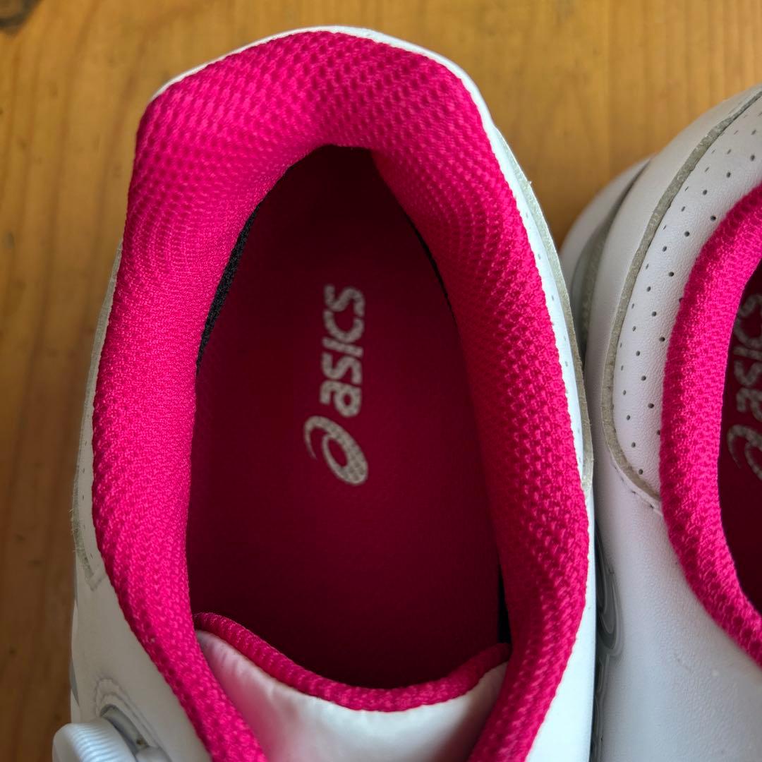新品未使用ASICS ゴルフシューズ 女性用 ホワイト/ピンク