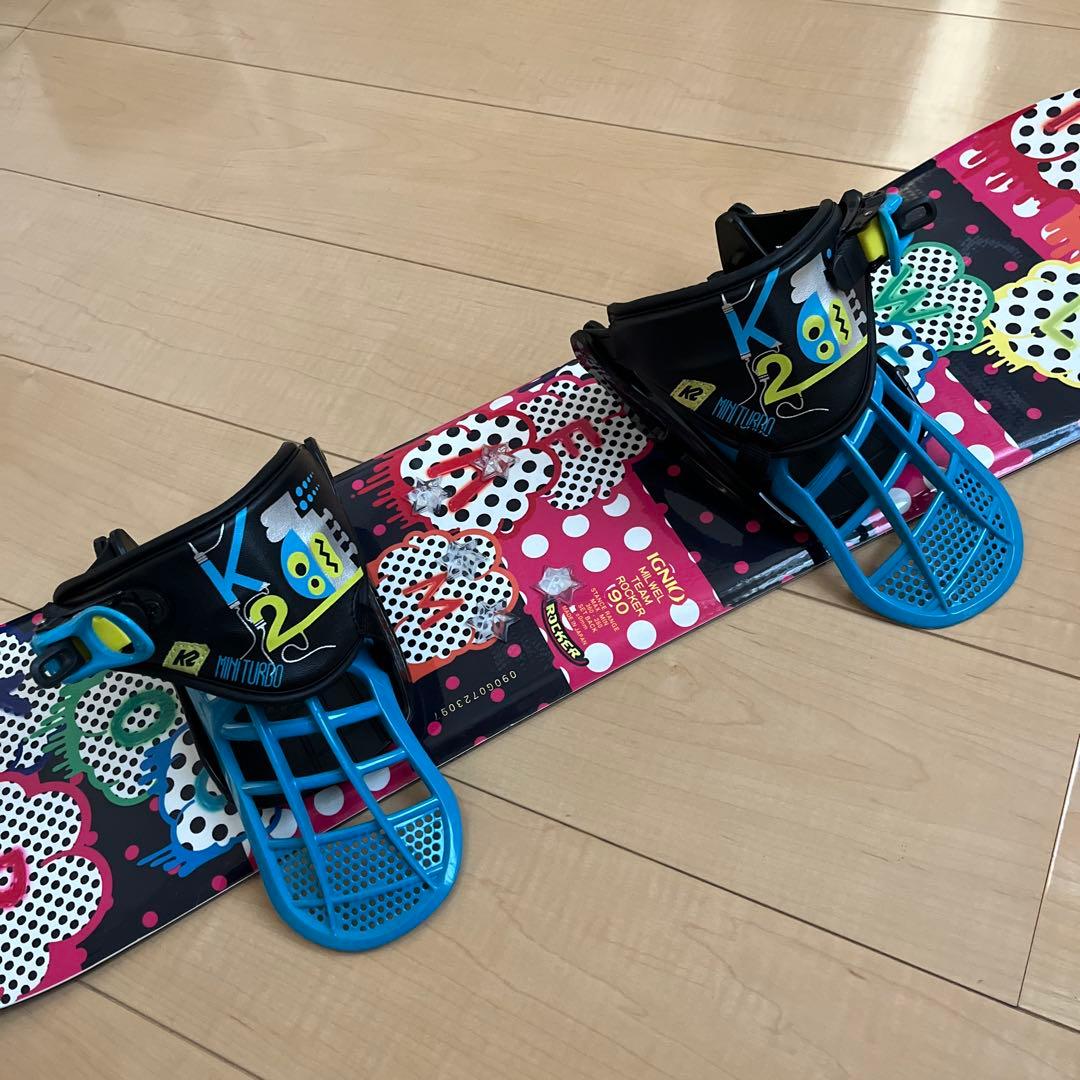 キッズスノーボード、サイズ90 K2ビンディングセット