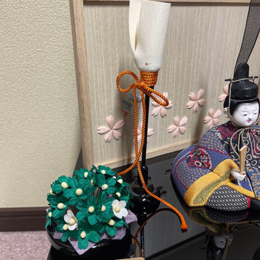 【未使用品】くろちく　とっても可愛い！木目込人形　雛人形　お雛様　東宮五人飾り