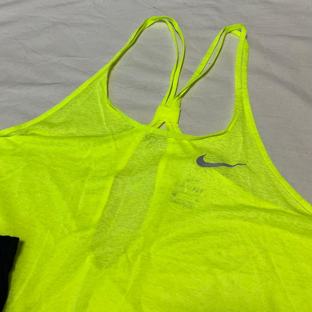 新品✨ナイキ NIKE ランニングウェア 上下セット 蛍光 黄色 黒 Lサイズ