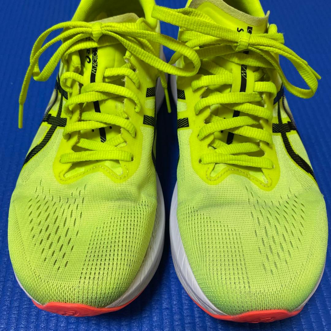 【中古】asics マジックスピード４　メンズ26.5 ワイド　イエロー