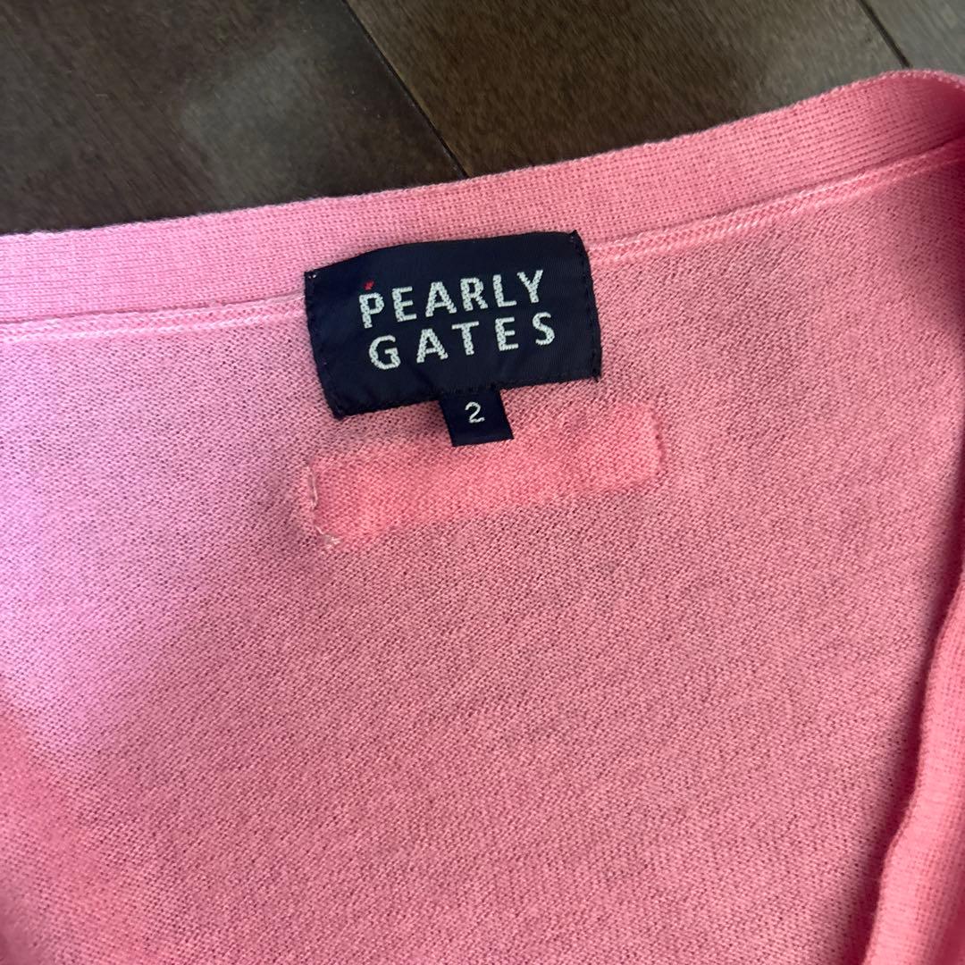 PEARLY GATES ピンク Vネックカーディガン サイズ2